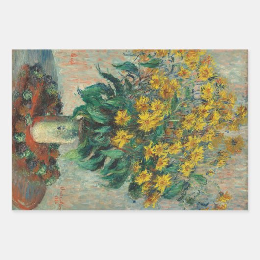 Jerusalem Artichoke Flowers door Claude Monet Inpakpapier Vel (Voorkant 3)