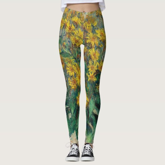Jerusalem Artichoke Flowers door Claude Monet Leggings (Voorkant)