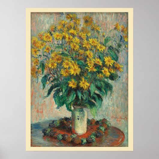 Jerusalem Artichoke Flowers door Claude Monet Poster (Voorkant)