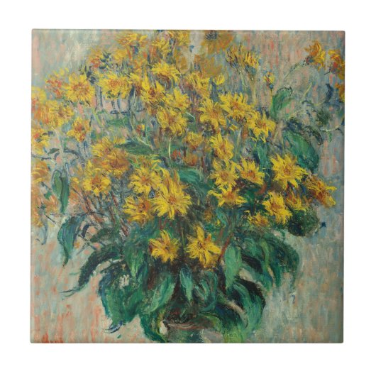 Jerusalem Artichoke Flowers door Claude Monet Tegeltje (Voorkant)
