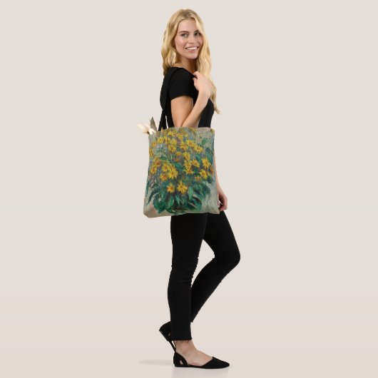 Jerusalem Artichoke Flowers door Claude Monet Tote Bag (Op model)