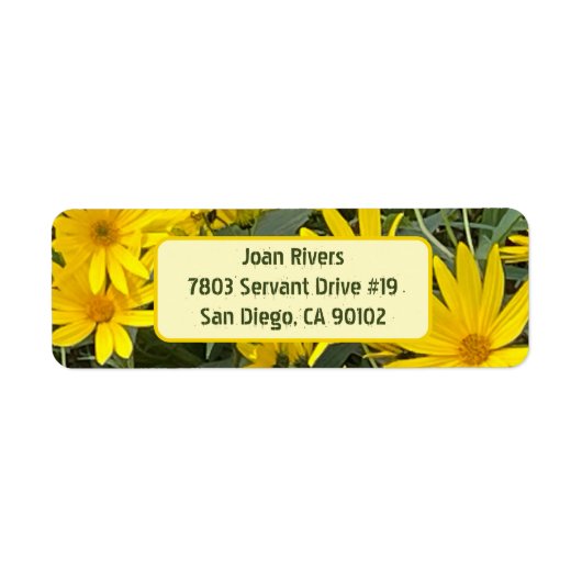 Jerusalem Artichoke Flowers Retouradres Labels (Voorkant)