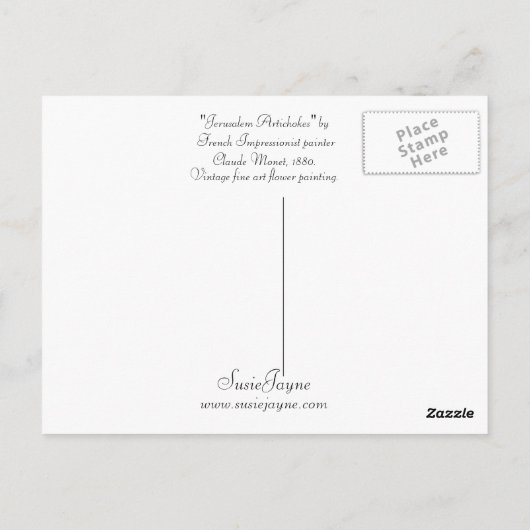 Jerusalem Artichokes Briefkaart (Achterkant)