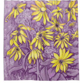 Jerusalem Artichokes Summer Flower Floral Paars Douchegordijn