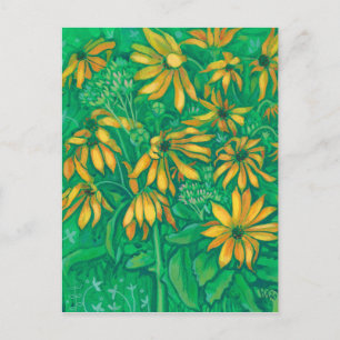 Jerusalem Artichokes Summer Flower Floral Painting Briefkaart