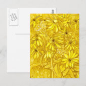 Jerusalem Artichokes Summer Flowers Floral Golden Briefkaart (Voorkant / Achterkant)