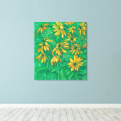 Jerusalem Artichokes Zonnebloemenschilderkunst Canvas Afdruk (Insitu (Houten vloer))