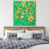 Jerusalem Artichokes Zonnebloemenschilderkunst Canvas Afdruk (Insitu (Slaapkamer))