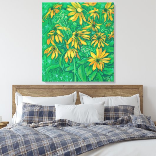 Jerusalem Artichokes Zonnebloemenschilderkunst Canvas Afdruk (Insitu (Slaapkamer))
