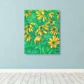 Jerusalem Artichokes Zonnebloemenschilderkunst Canvas Afdruk (Insitu (Houten vloer))