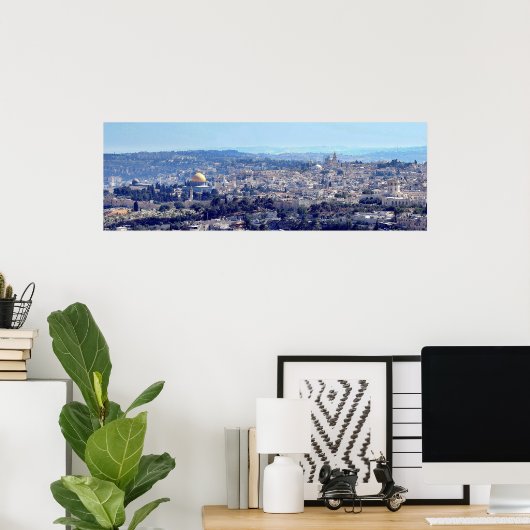 Jerusalem (bekeken vanaf Mt. Scopus) canvas Poster (Thuiskantoor)