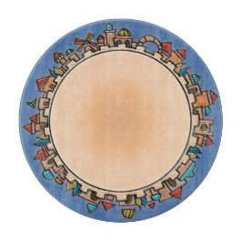 Jerusalem bij last Judaica Glass Serving en Snijplank