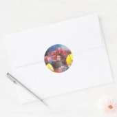 Jerusalem bij nacht ronde sticker (Envelop)