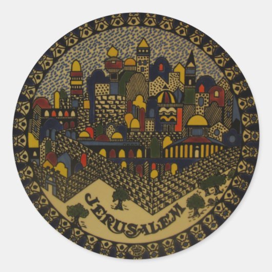 Jerusalem Ceramic Ronde Sticker (Voorkant)