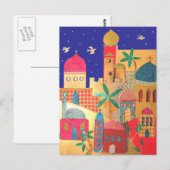 Jerusalem City Colorful Art Briefkaart (Voorkant / Achterkant)