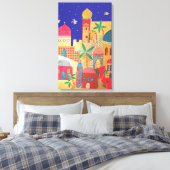 Jerusalem City Colorful Art Canvas Afdruk (Insitu (Slaapkamer))