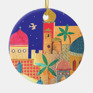 Jerusalem City Colorful Art Keramisch Ornament