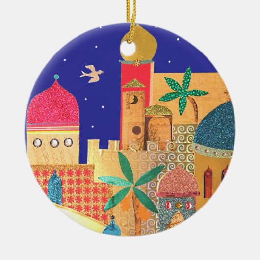 Jerusalem City Colorful Art Keramisch Ornament (Voorkant)