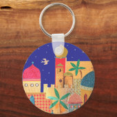 Jerusalem City Colorful Art Sleutelhanger (Voorkant)