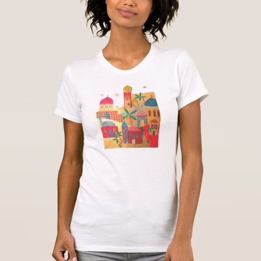 Jerusalem City Colorful Art T-shirt (Voorkant)