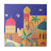 Jerusalem City Colorful Art Tegeltje (Voorkant)