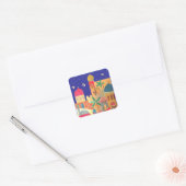 Jerusalem City Colorful Art Vierkante Sticker (Envelop)