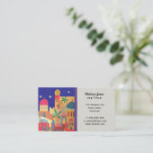 Jerusalem City Colorful Middle Eastern art. Visitekaartje (Staand voorkant)