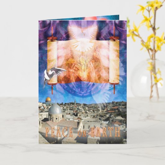 Jerusalem City PEACE op AARDE-kaart Kaart (Gele Bloem)