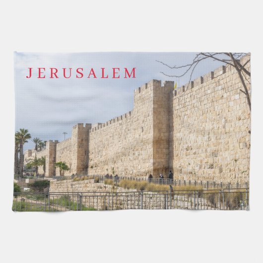 Jerusalem City Walls uitzicht theedoek (Horizontaal)