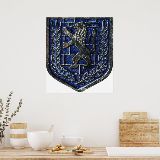 Jerusalem Crest Blue Poster (Keuken)