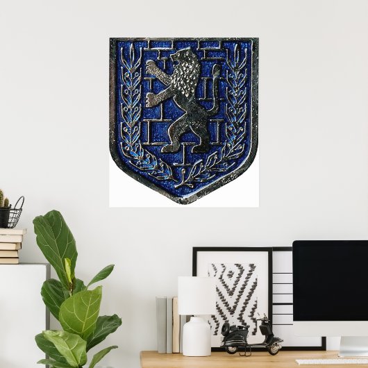 Jerusalem Crest Blue Poster (Thuiskantoor)
