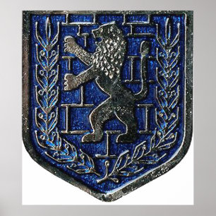 Jerusalem Crest Blue Poster