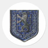 Jerusalem Crest Blue Ronde Sticker (Voorkant)