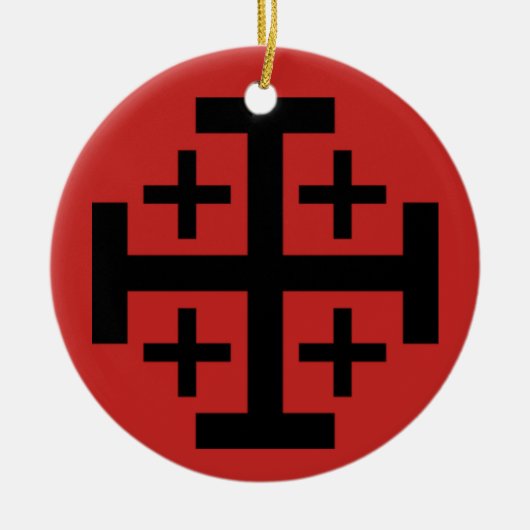 Jerusalem Cross-kerstversiering Keramisch Ornament (Voorkant)