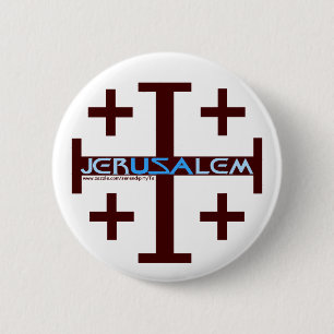 Jerusalem Cross Ronde Button 5,7 Cm