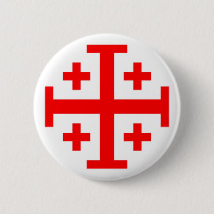 Jerusalem Cross Ronde Button 5,7 Cm