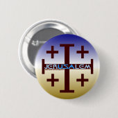 Jerusalem Cross Ronde Button 5,7 Cm (Voorkant /achterkant)