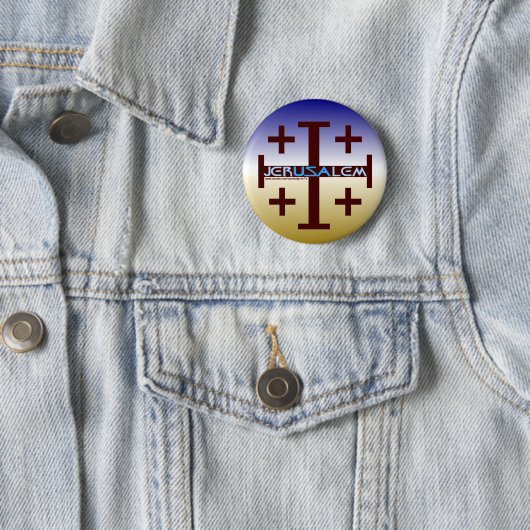 Jerusalem Cross Ronde Button 5,7 Cm (In situ)