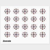 Jerusalem Cross Ronde Sticker (Vel)