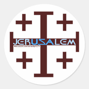 Jerusalem Cross Ronde Sticker