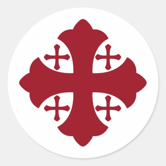 Jerusalem Cross Ronde Sticker (Voorkant)