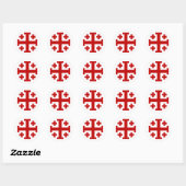 Jerusalem Cross Ronde Sticker (Vel)