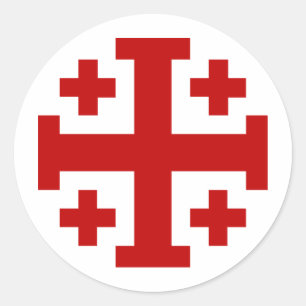 Jerusalem Cross Ronde Sticker