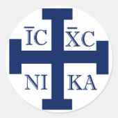 Jerusalem Cross Ronde Sticker (Voorkant)