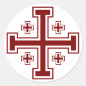 Jerusalem Cross Ronde Sticker (Voorkant)