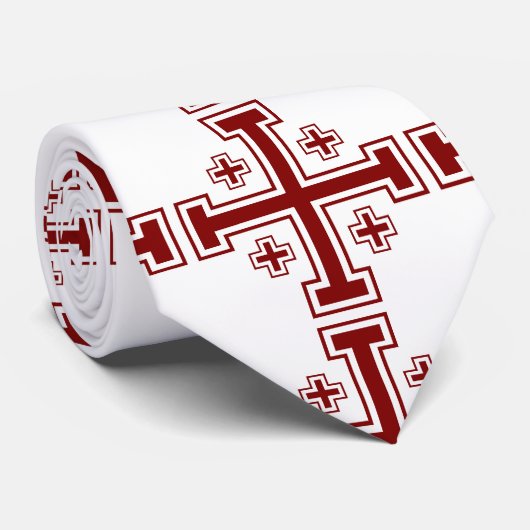 Jerusalem Cross Stropdas (Opgerold)