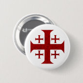 Jerusalem Cross, verhit Ronde Button 5,7 Cm (Voorkant /achterkant)