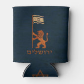 Jerusalem-dag-leeuw met vlag blikjeskoeler (Voorkant)