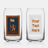 Jerusalem-dag-leeuw met vlag blikvorm glas (Voorkant)