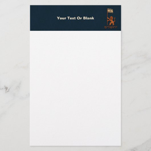 Jerusalem-dag-leeuw met vlag briefpapier (Voorkant)